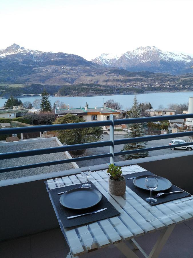Studio vue sur lac et montagne Savines Extérieur photo